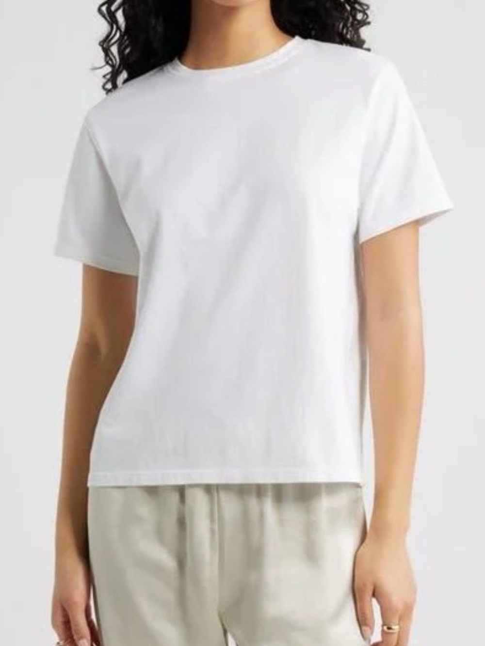 ⭐️ $5 Open Edit Women's White Short Sleeve Crew Neck Top